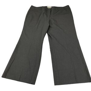 Sejour Pants Womens Petite 22WP Charcoal Curvy Fit Wide Leg Flat Front Sits Wais